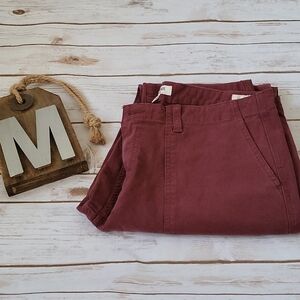 Goodthreads maroon stretch canvas Slim fit Flat front pants with 34.5" inseam